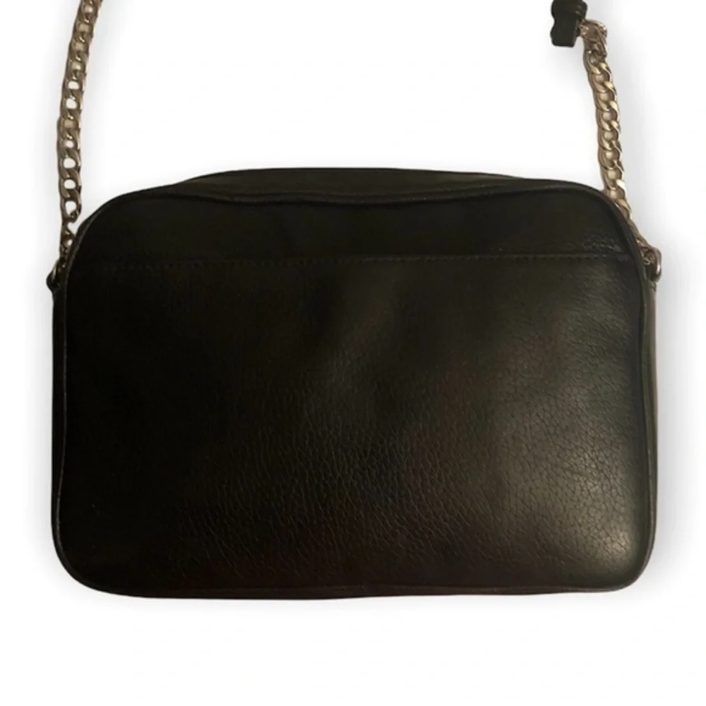 Michael kors black leather crossbody messenger bag